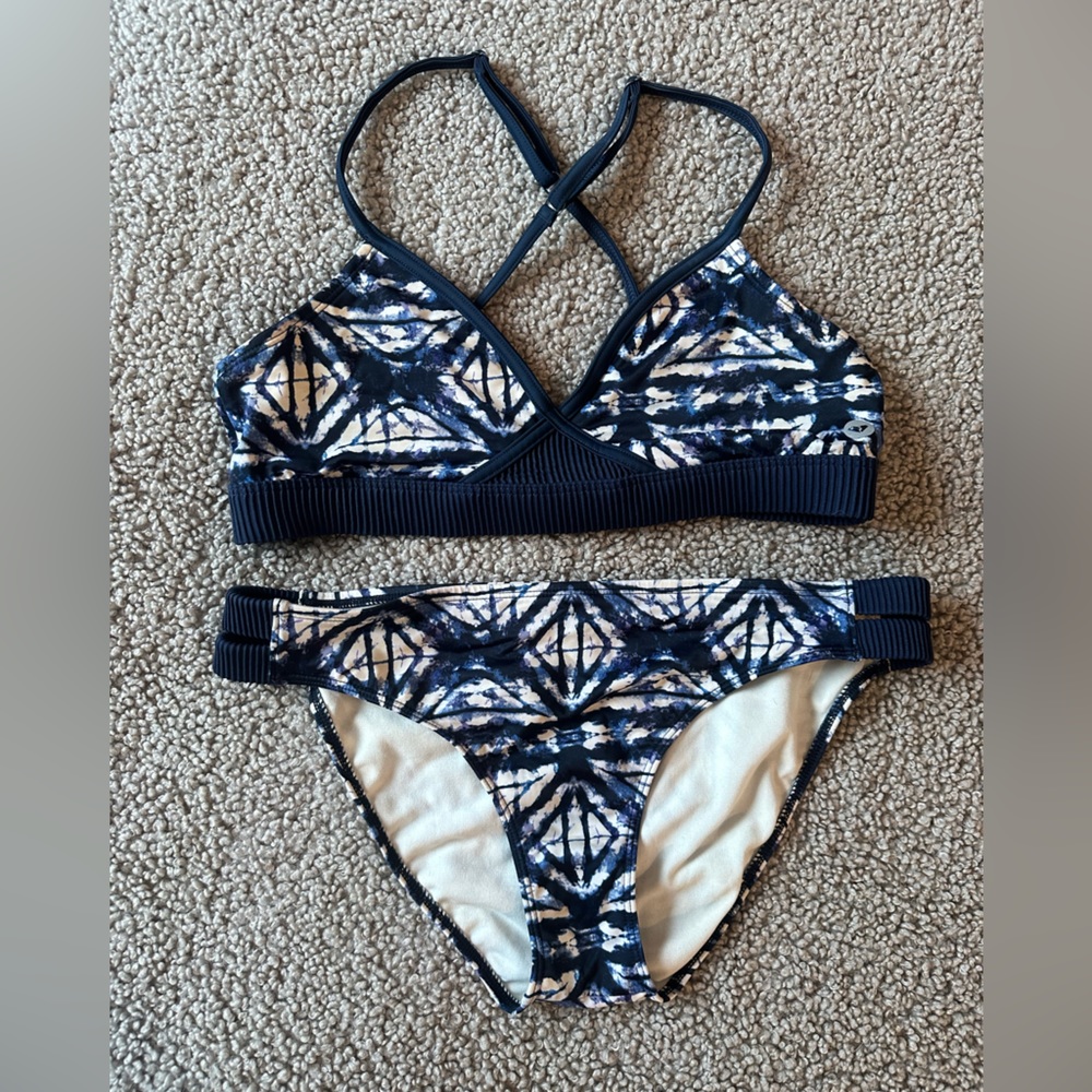 Roxy Sport Geometric Tie Die Bikini